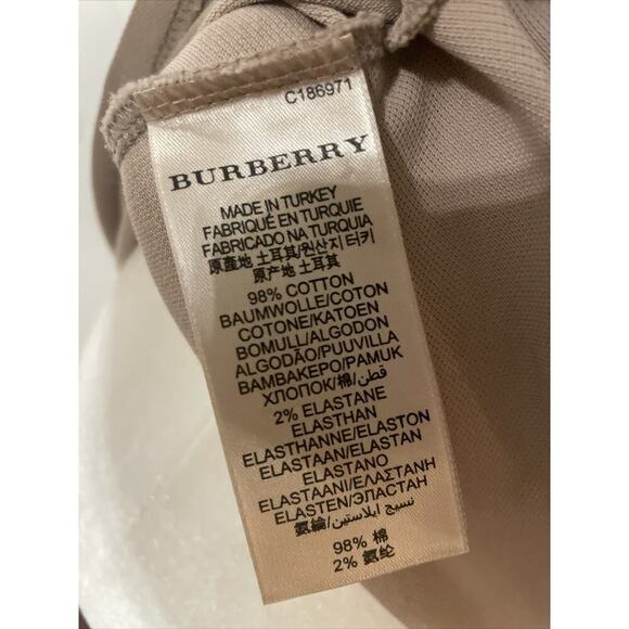 Burberry Brit Short Sleeve Polo Check Puff Sleeve Shirt Women M T-Shirt Logo Top - Picture 12 of 12